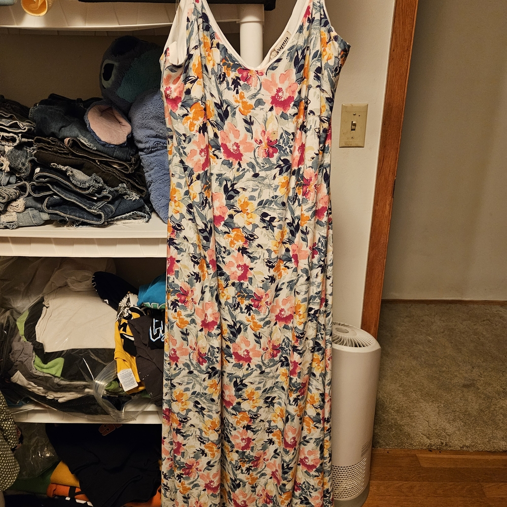 Savanna Jane White and Blue Floral Dress